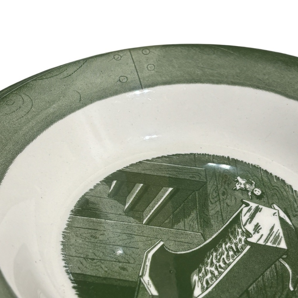 2~Vintage 1950s Green Colonial Homestead by Royal Ironstone China Serving Bowls - Picture 9 of 11